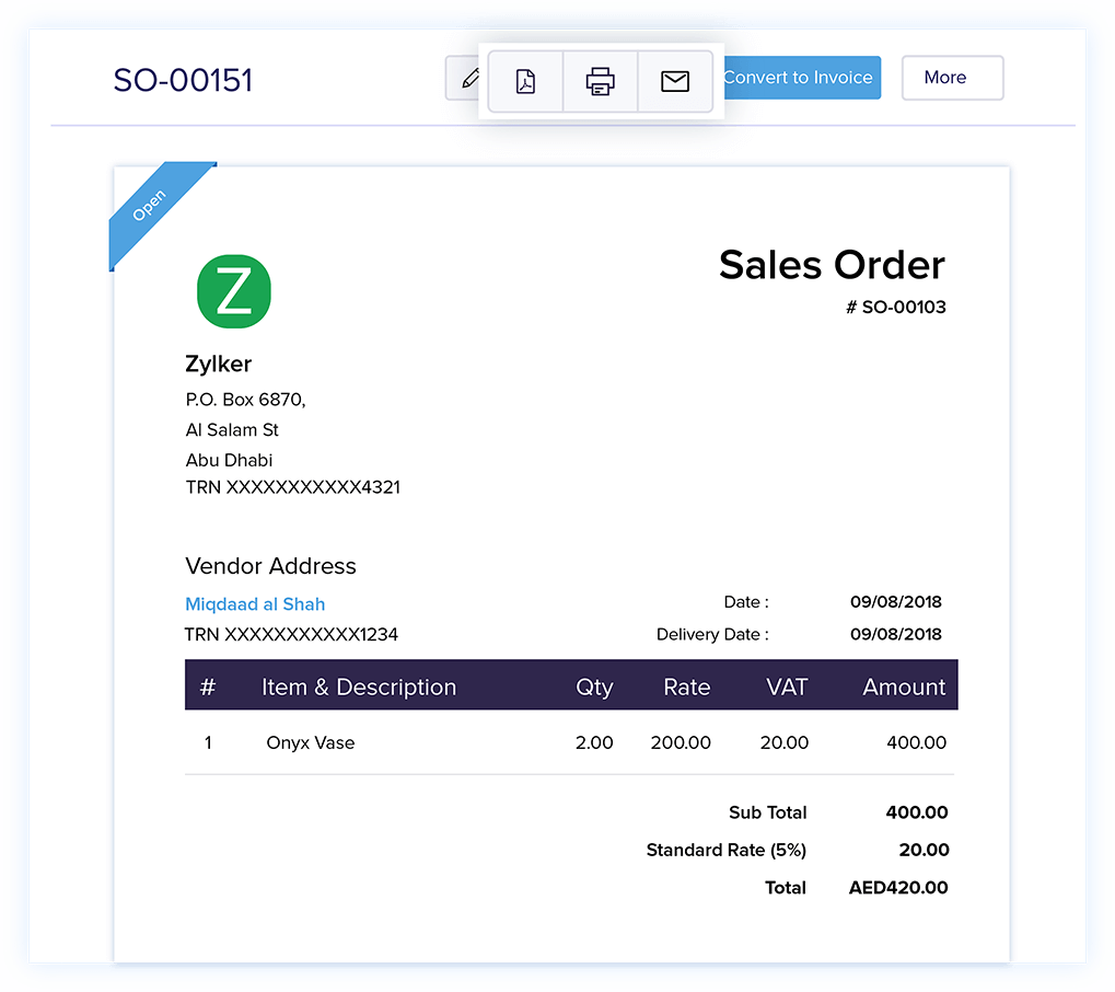 Create Copies of Sales Orders - Sales Order System | Zoho Books