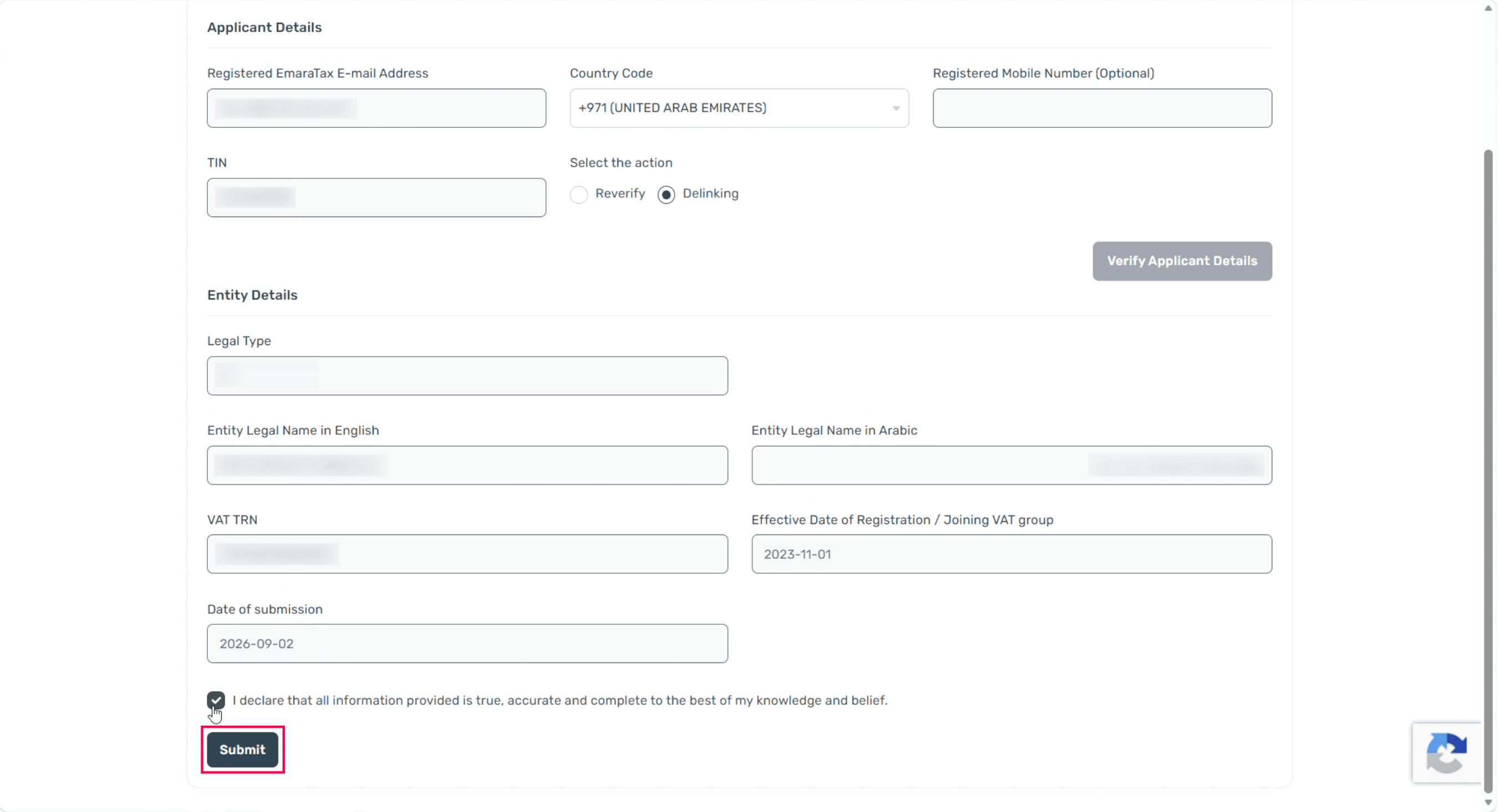 De-link ASP in FTA Portal
