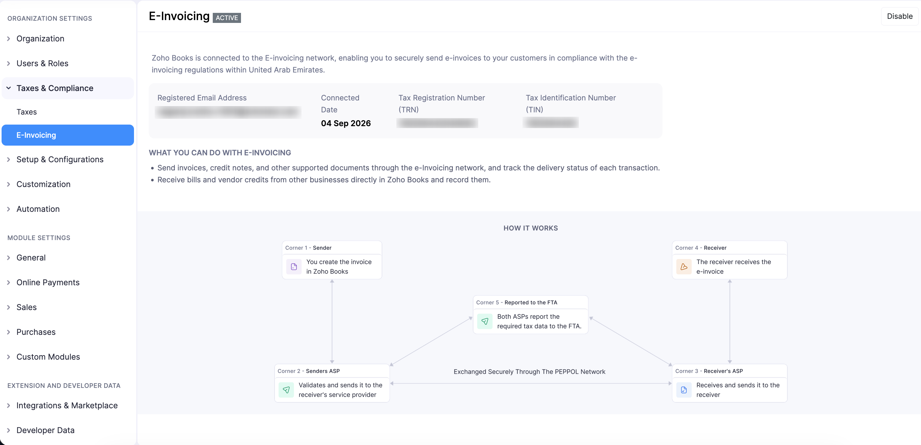 Setup in Zoho Books