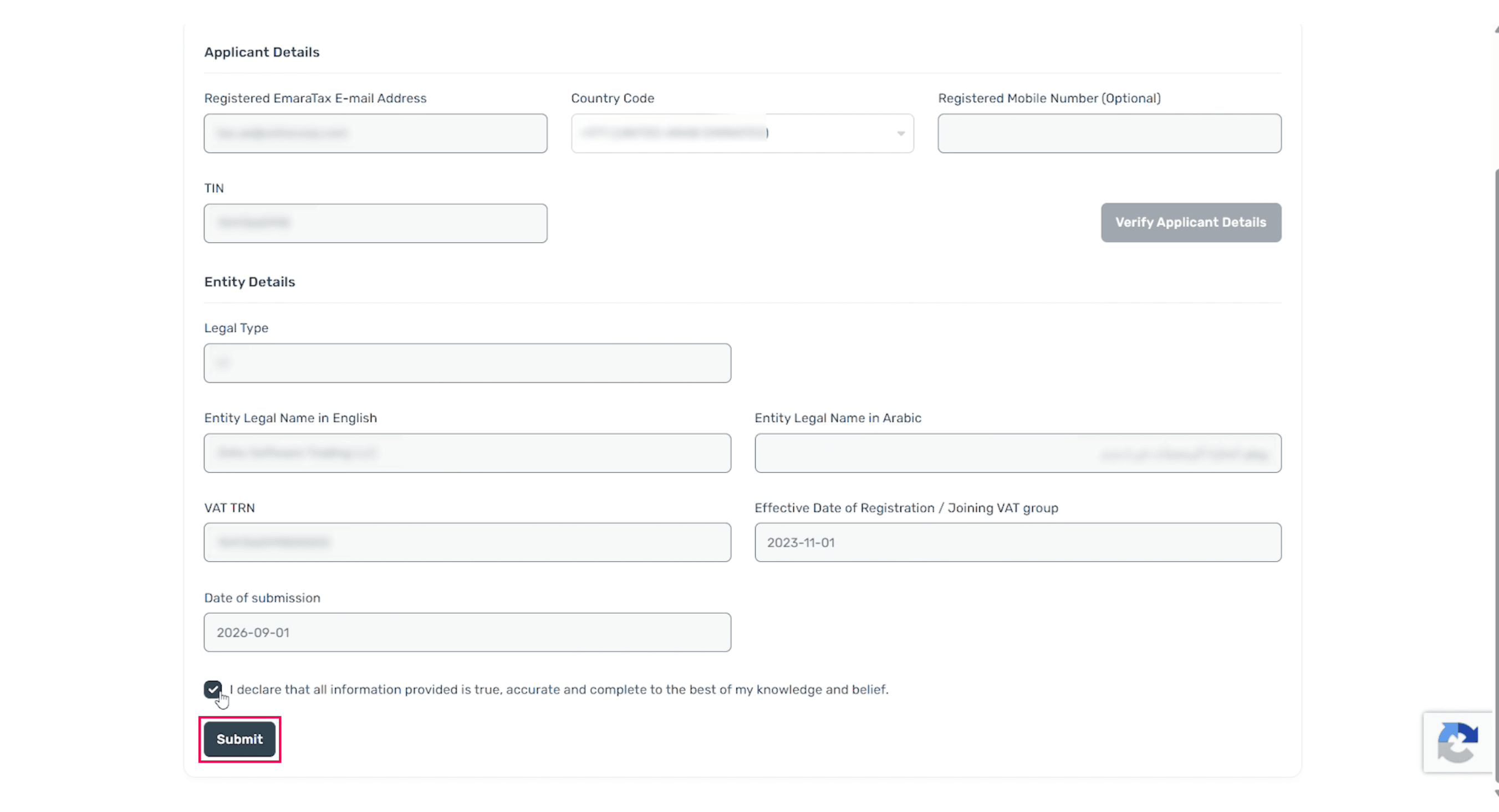 Submit ASP Details
