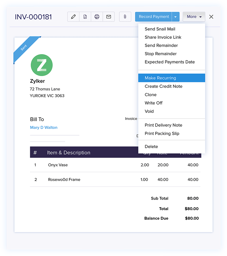 Recurring Billing - Invoicing and Accounting Software | Zoho Books