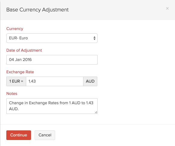 Base Currency Adjustments