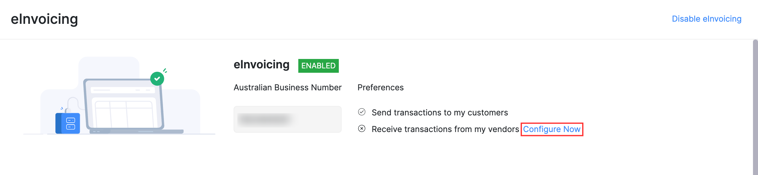 Click 'Configure Now' next to 'Receive transactions...'