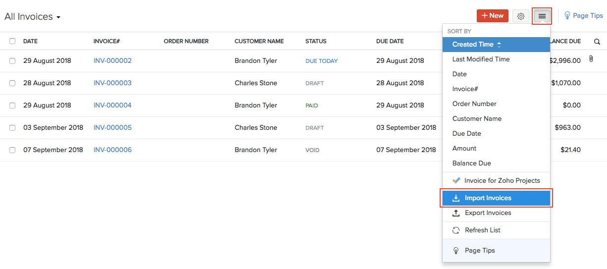 Import Invoices