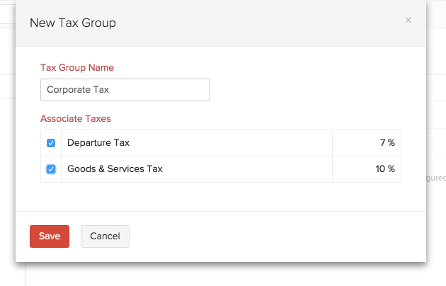 Add Tax group