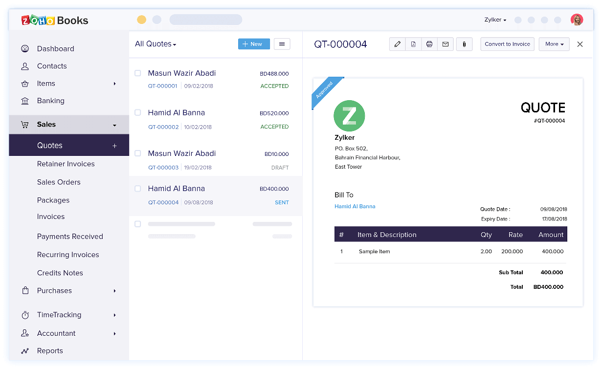 Create Quotes - Quote & Invoice Software | Zoho Books