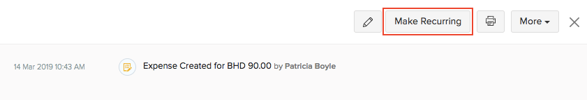 Make Expense Recurring