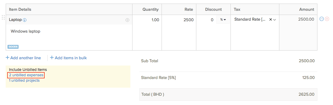 Unbilled Expenses