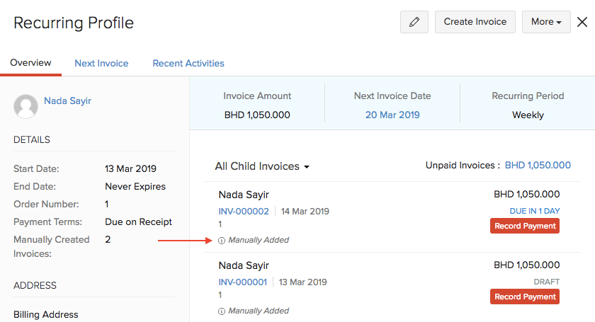 Manual Invoice