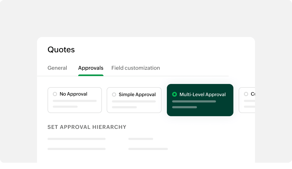 Preview of automated quote approvals in Zoho Billing CPQ