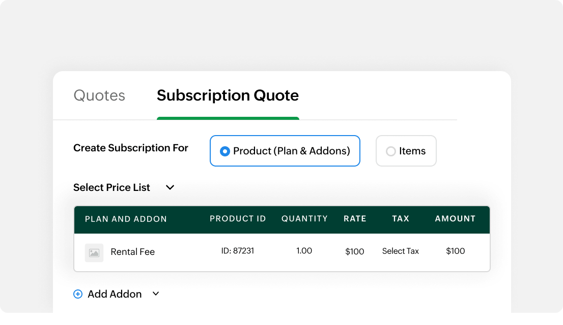 Converting purchase intent to revenue in Zoho Billing CPQ
