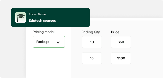 Package-based pricing model in Zoho Billing CPQ