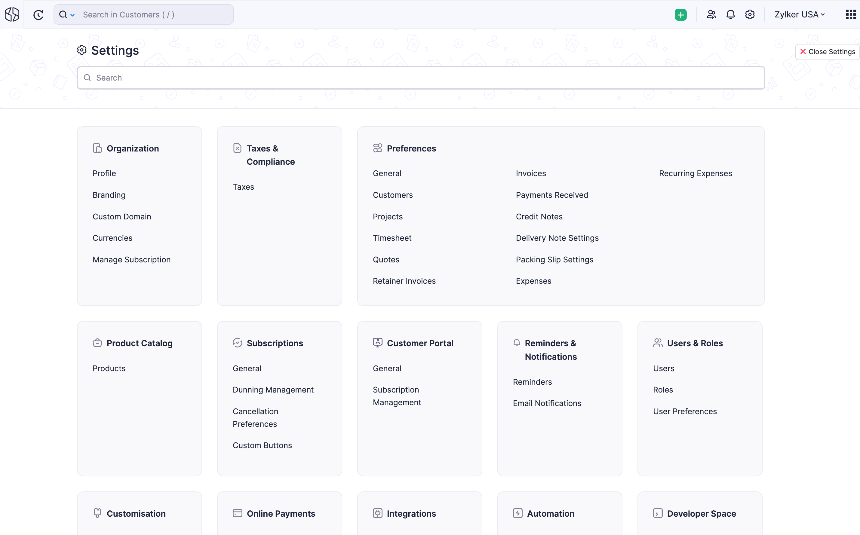 Credit Notes Settings Preferences