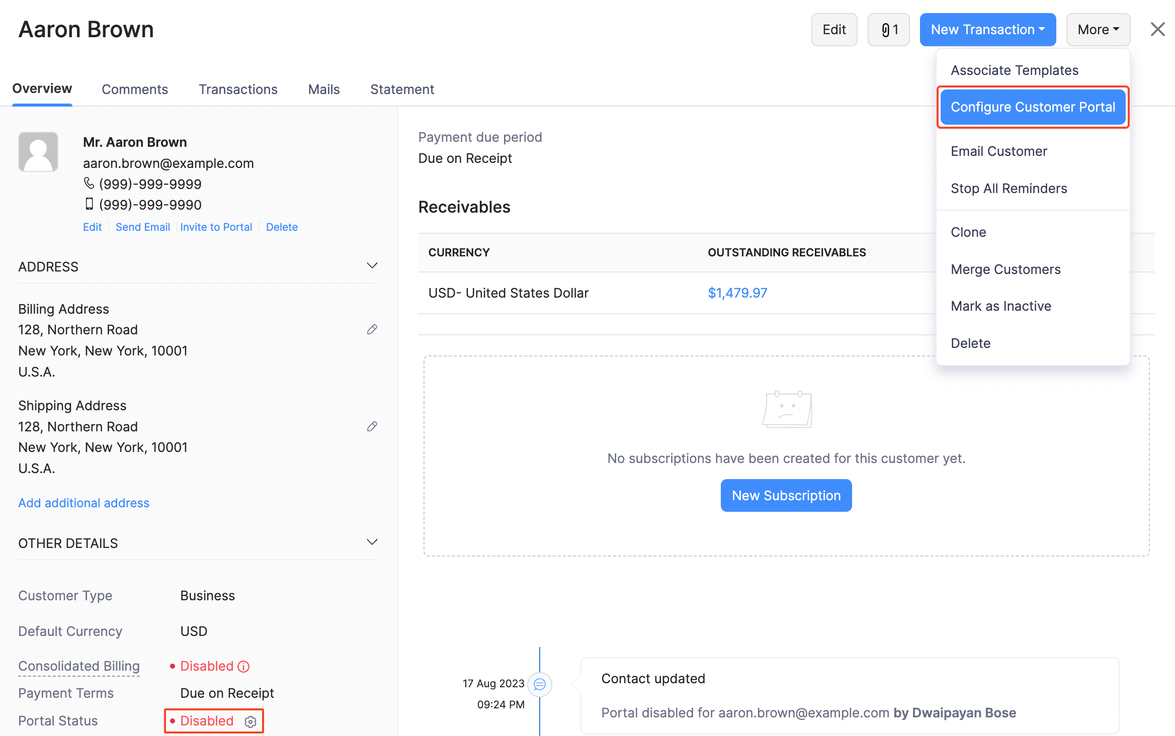 Configure Customer Portal