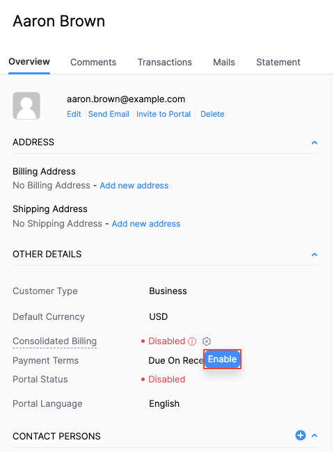Customer Level Consolidated Invoice