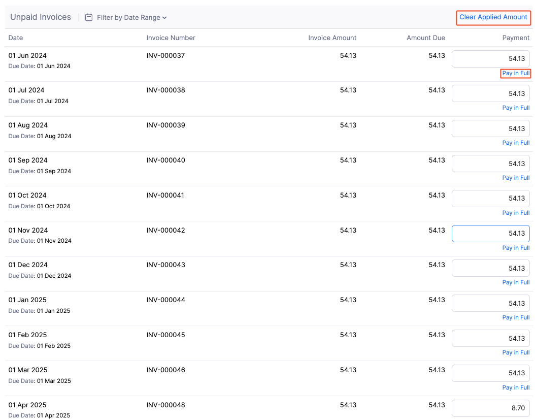 New Payments Received