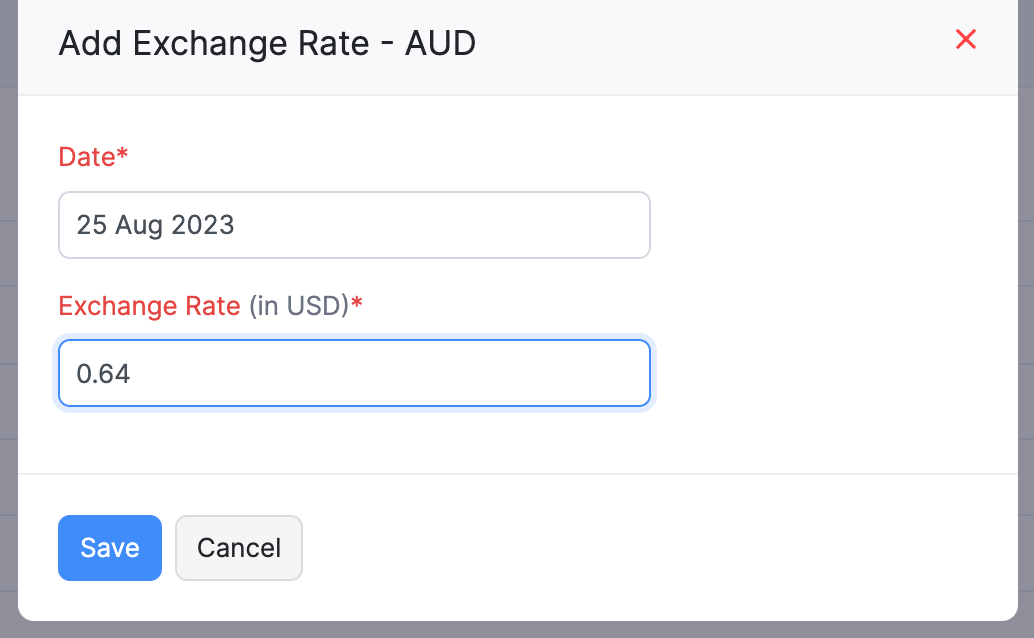 Add Exchange Rate