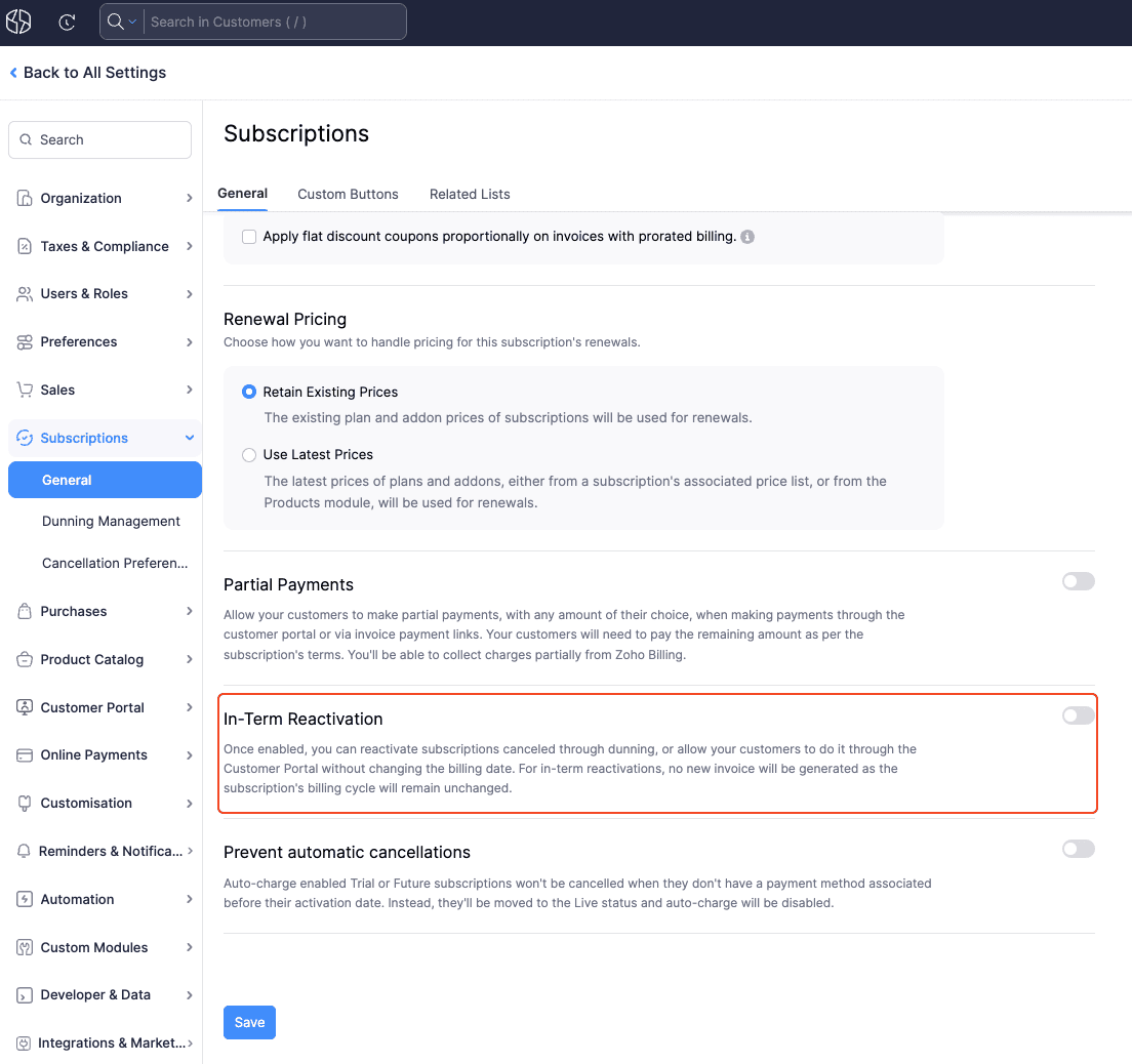 Enable In-Term Reactivations