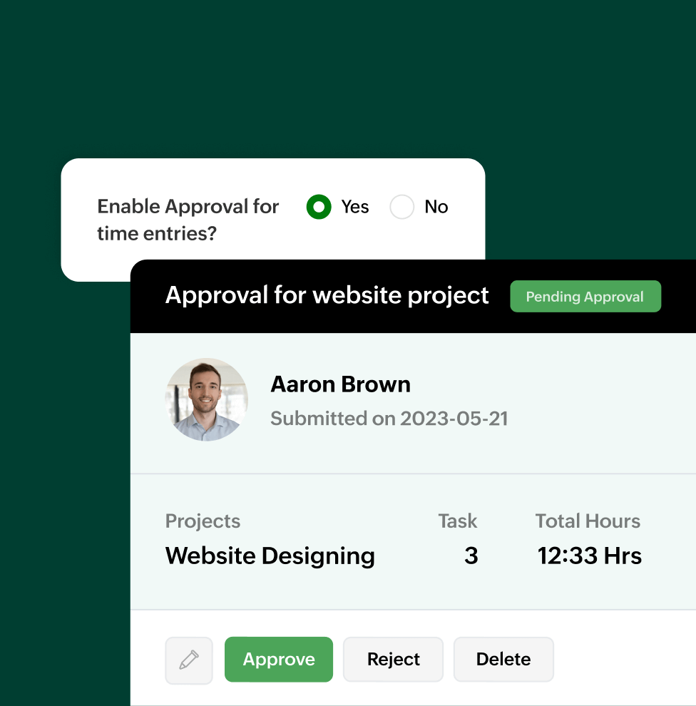 Image showing timesheet notifications and approval progress.
