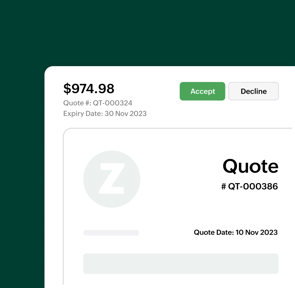 Preview of a quotes with expiry date added to it | Zoho Billing