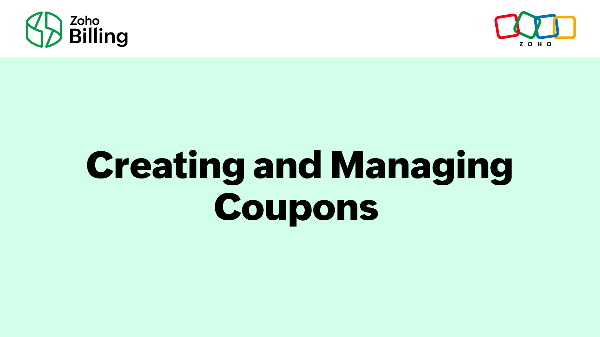 Creating & Managing Coupons