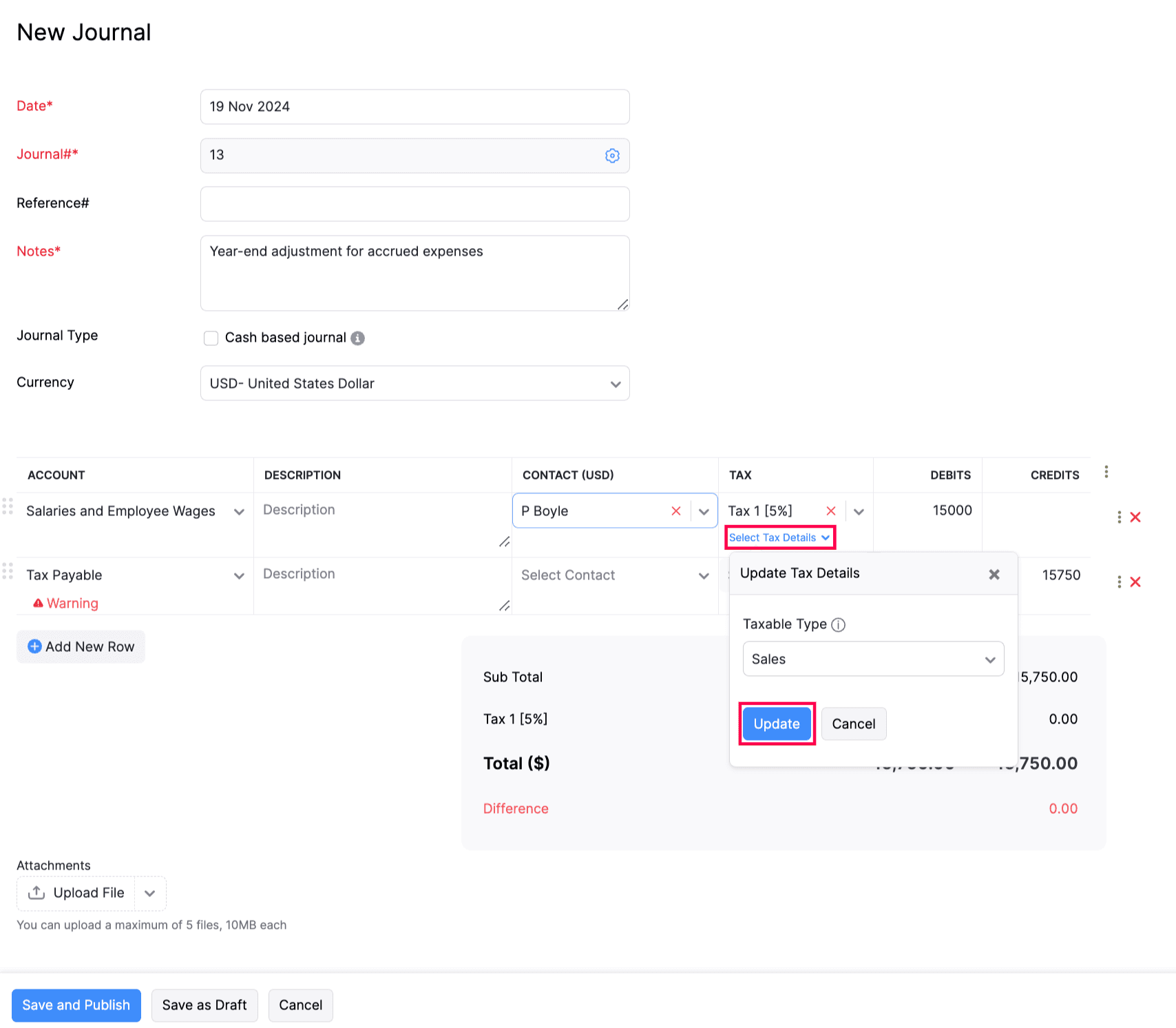 Tax Line Item