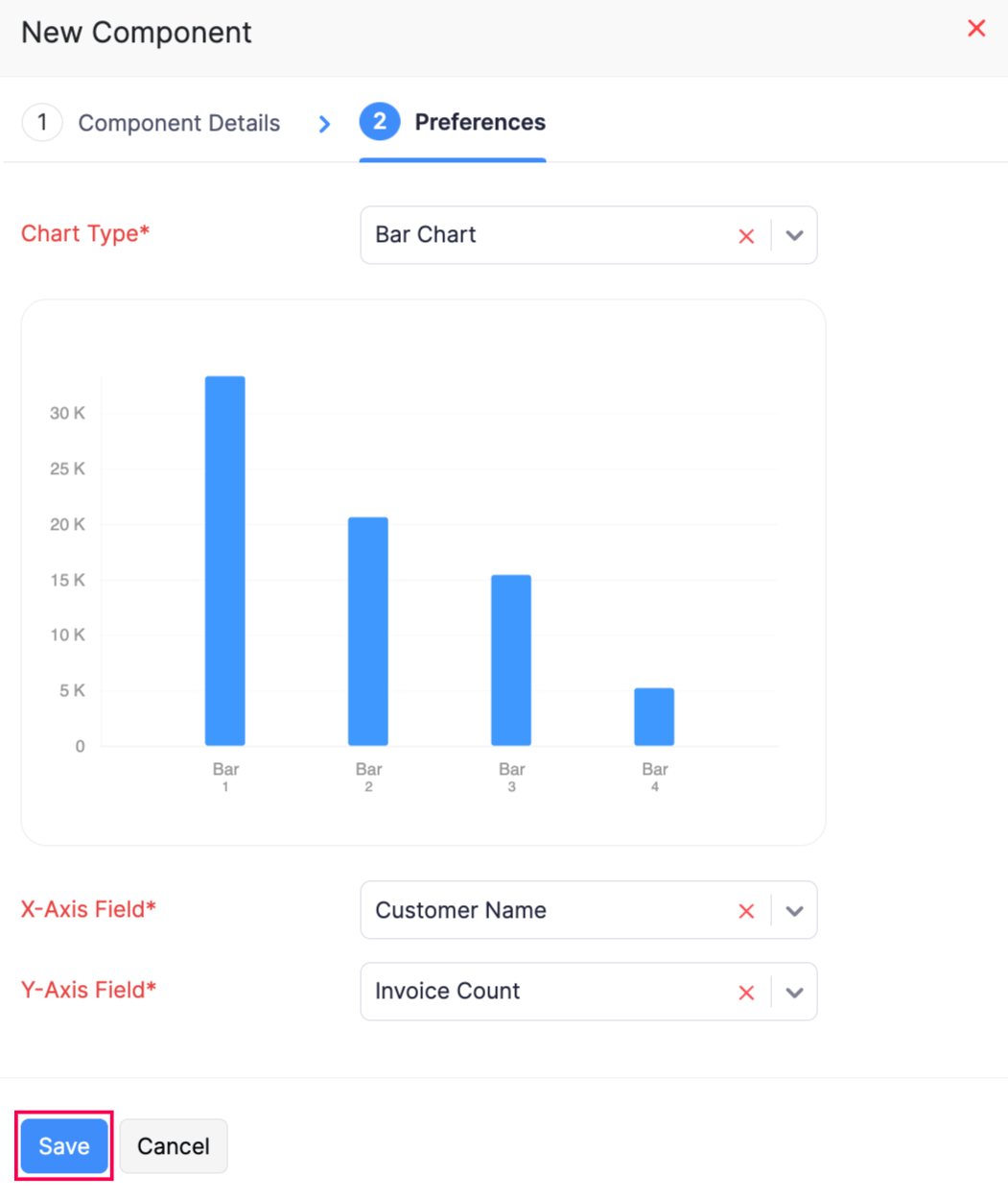 Report Component Preferences