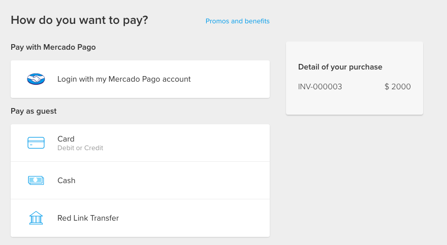Pay using Mercado Pago