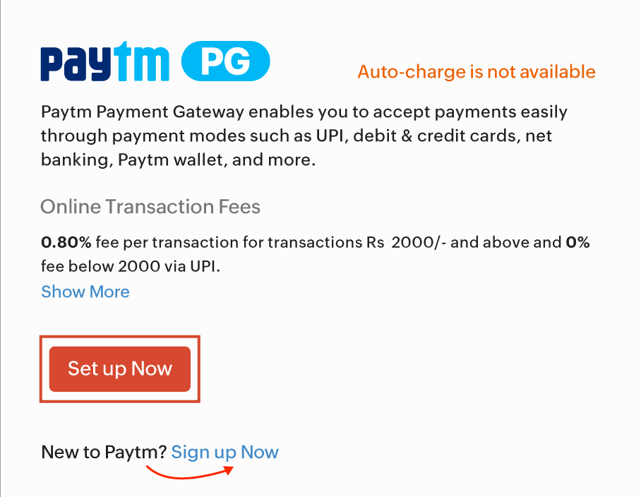 Set up Paytm