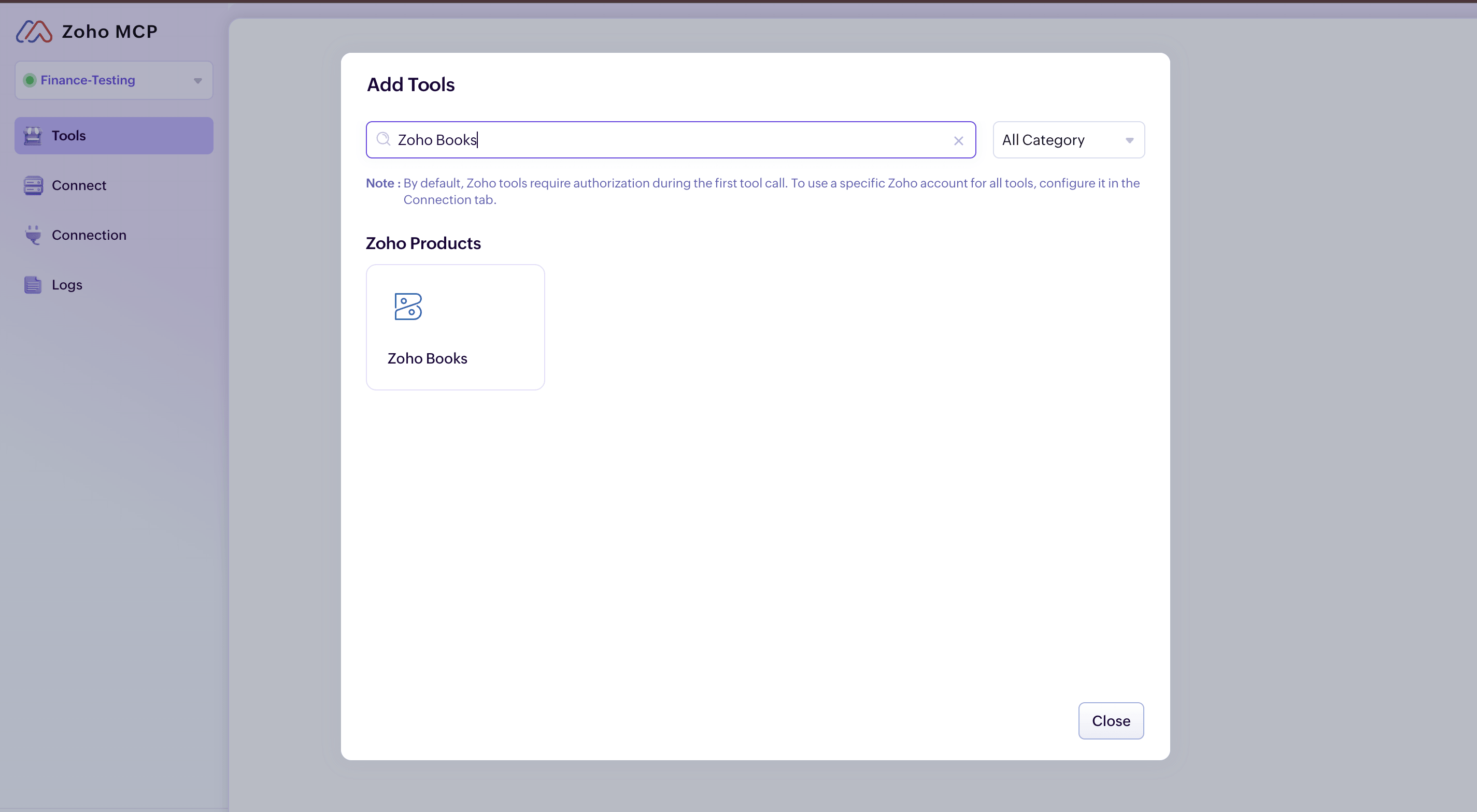 Connect via Zoho MCP