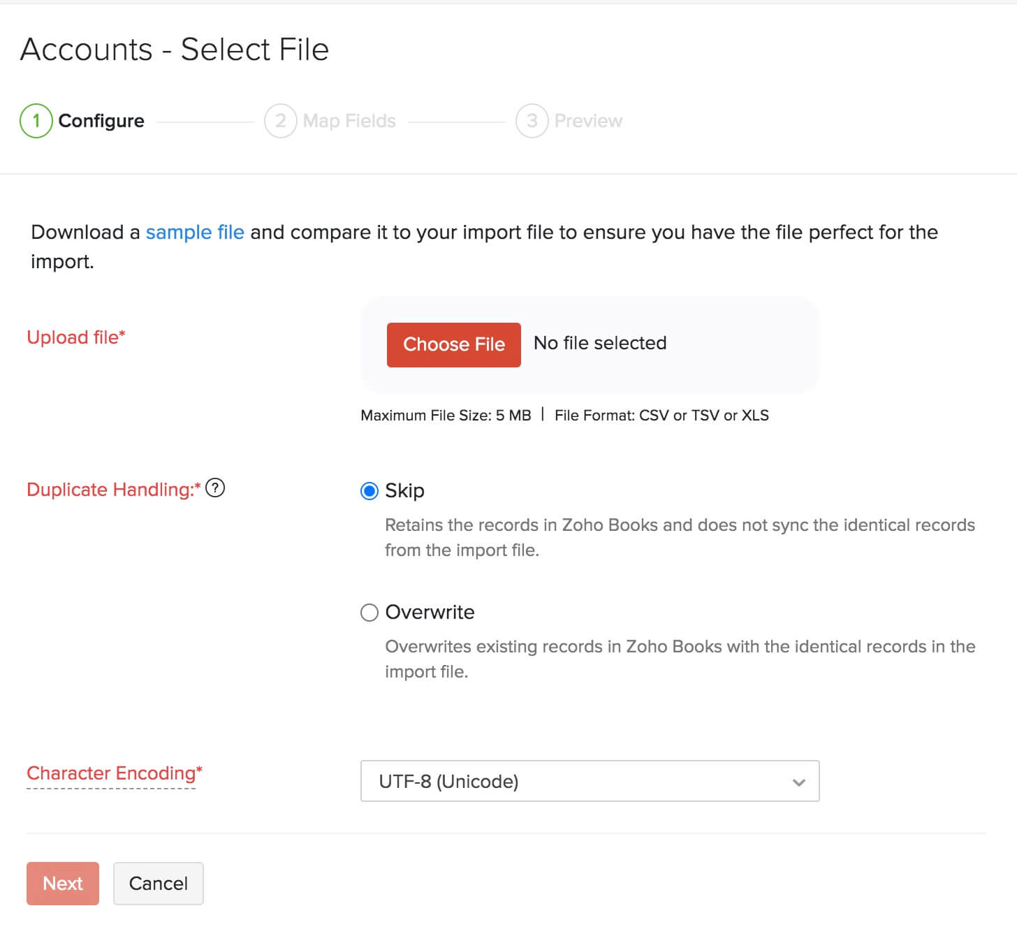 Choose File - Chart of Accounts