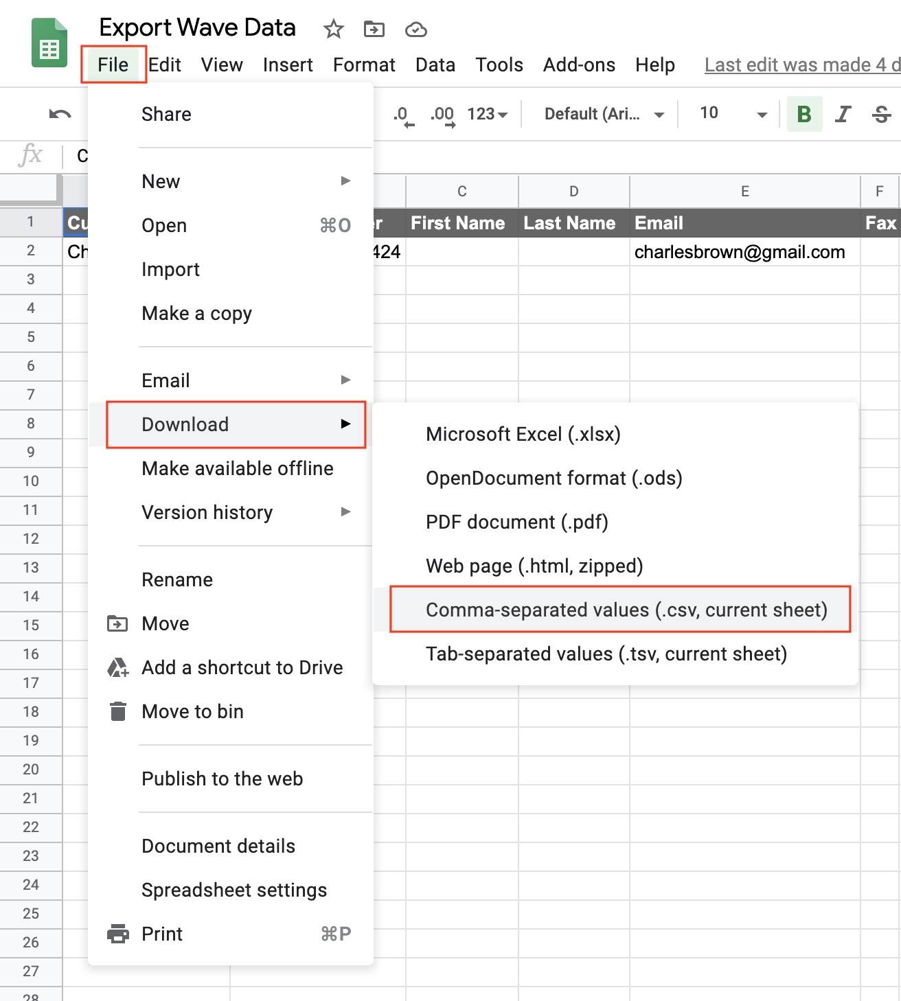 Download Exported Data