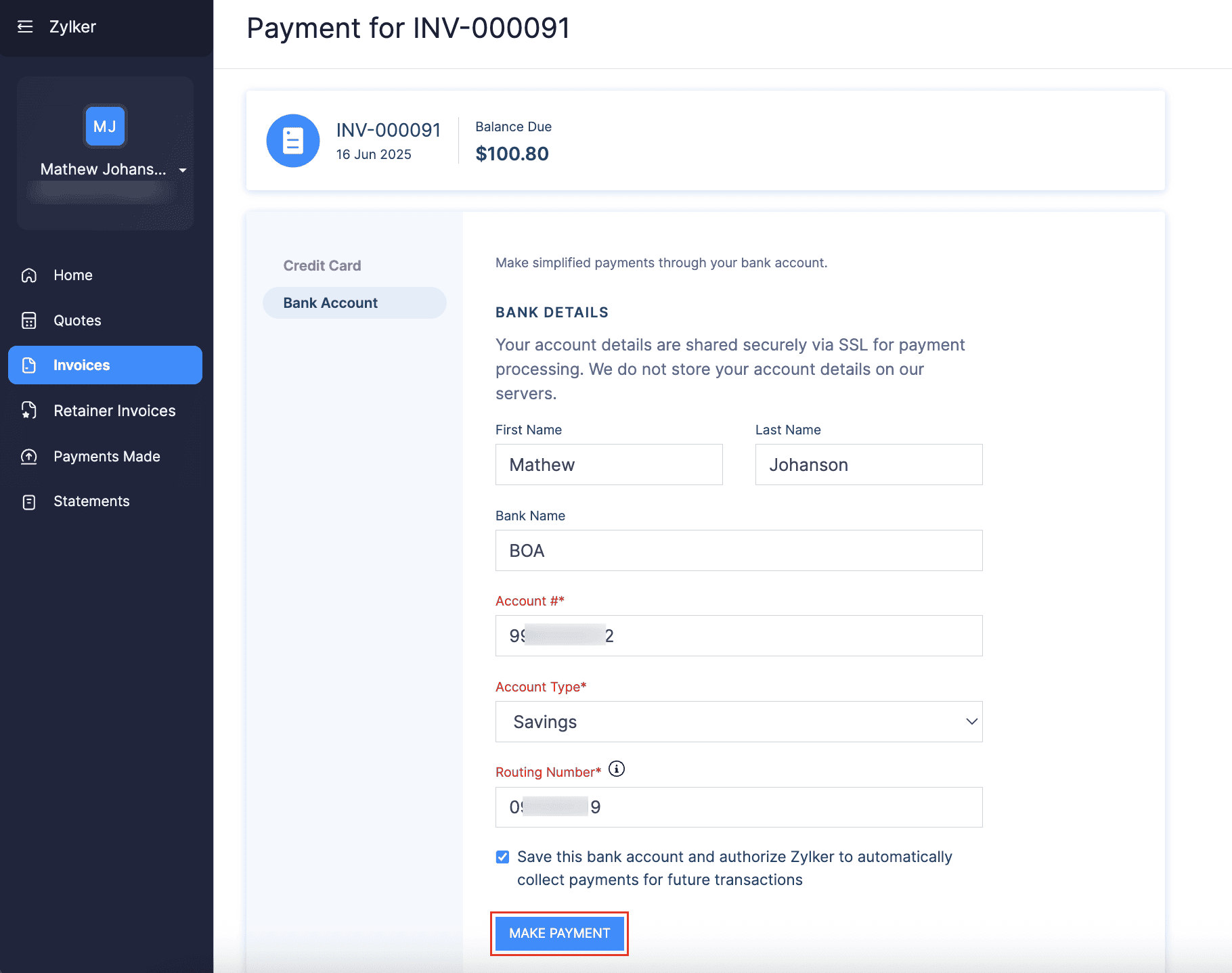 Customer Payment Portal