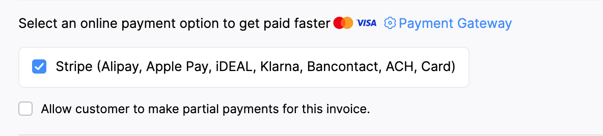 Payment Option Stripe