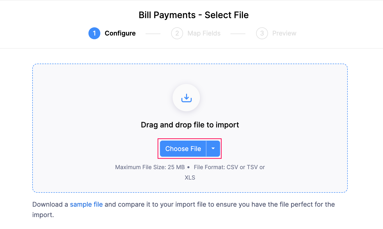 Import Bill Payments Page
