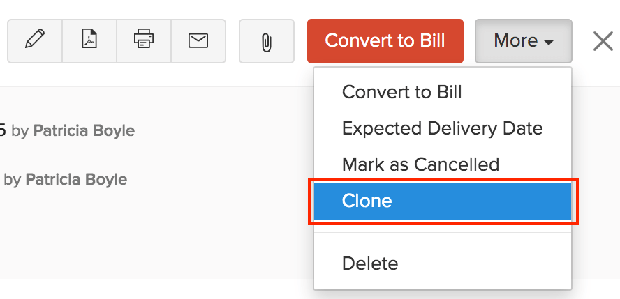 Clone Purchase Orders