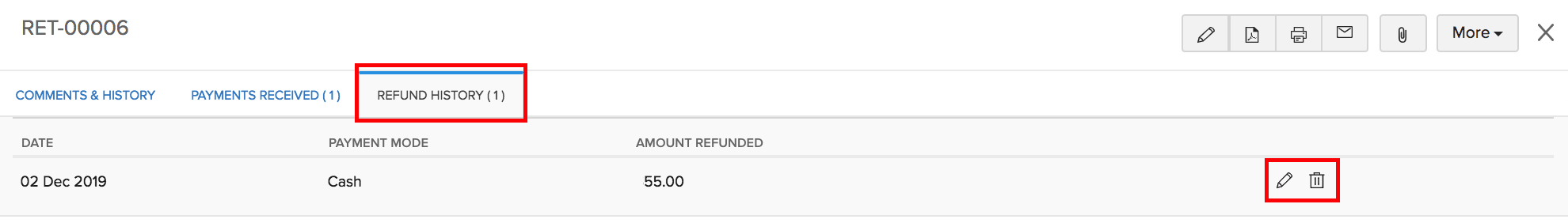 Refund History