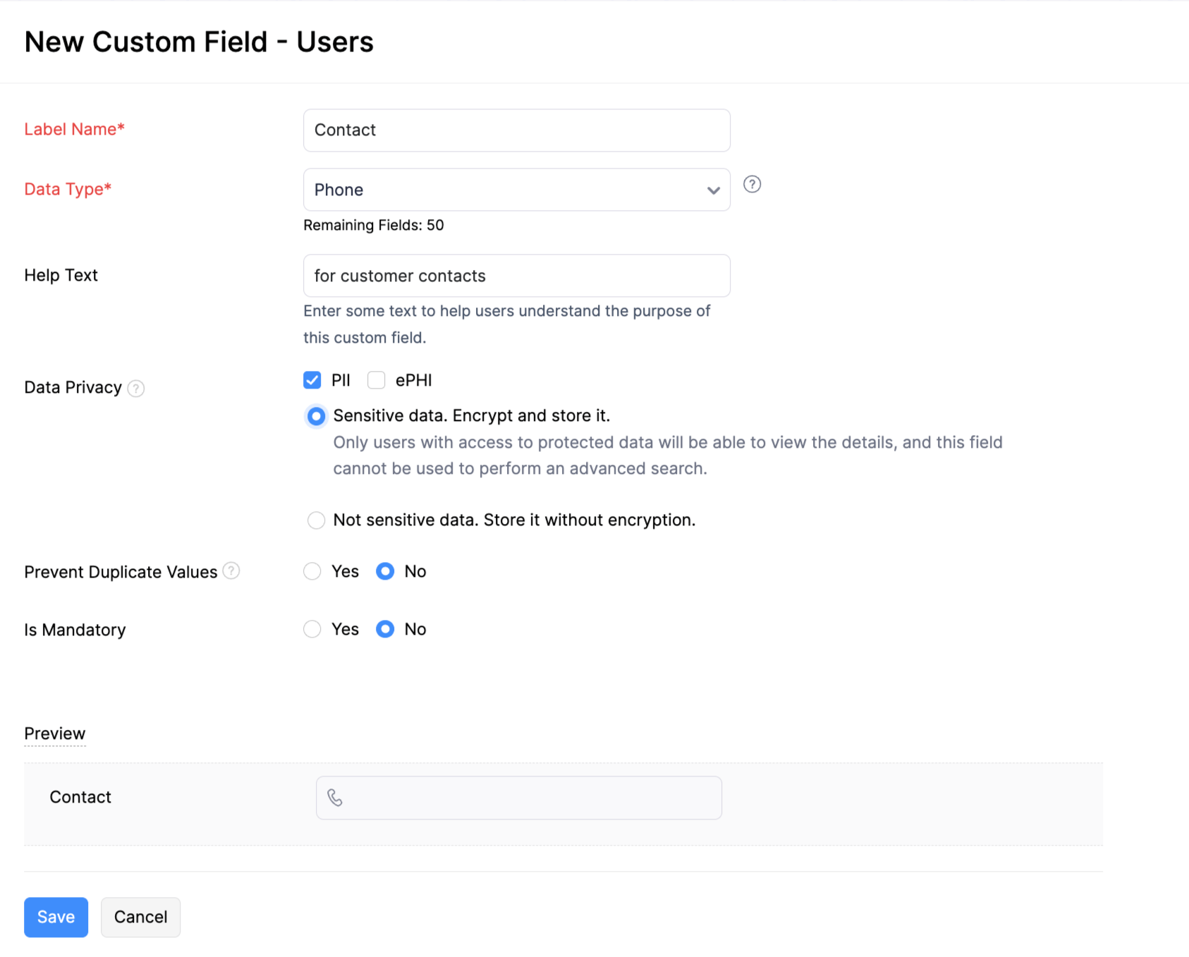 Custom Fields