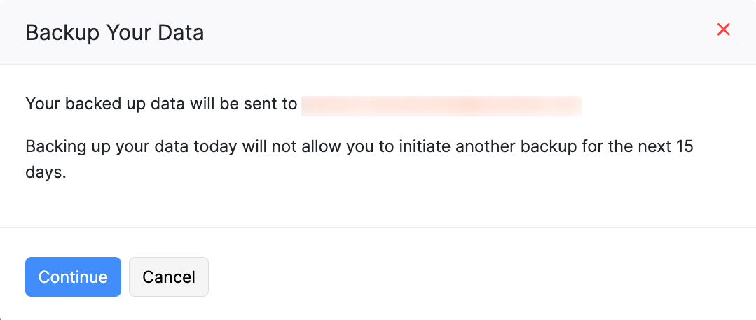 Documents Backup Pop-Up
