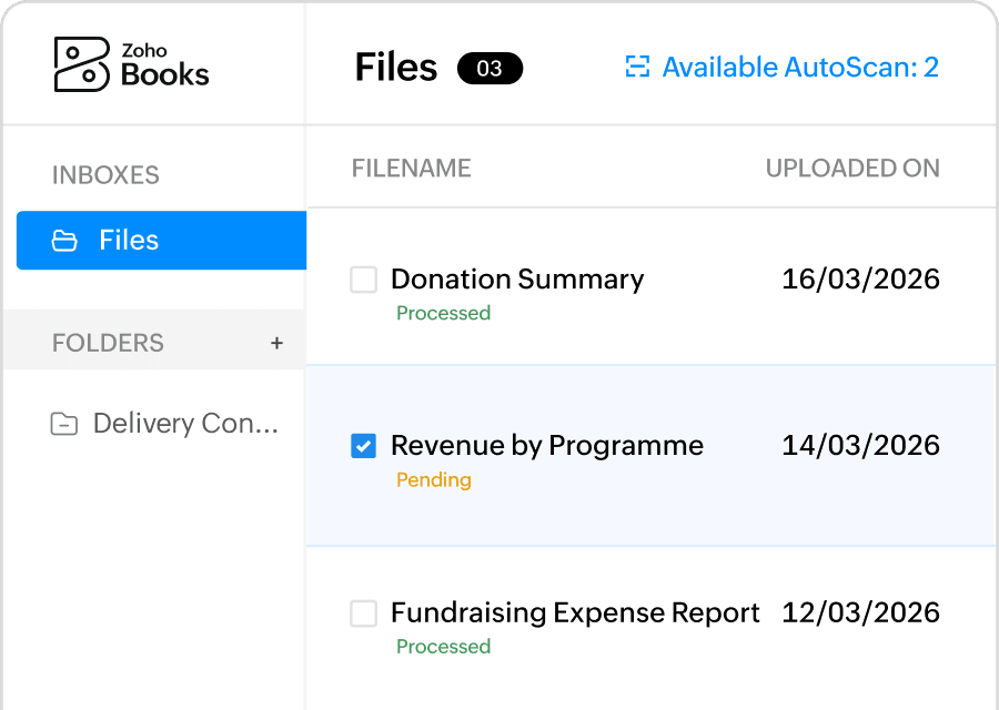 Secure document management in Zoho Books