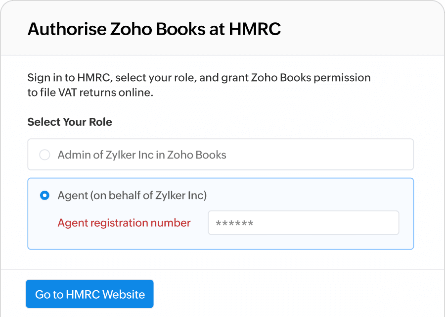 Accountant collaboration and HMRC filing in Zoho Books
