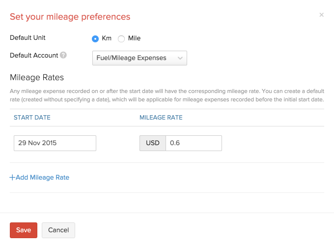 Mileage Preferences