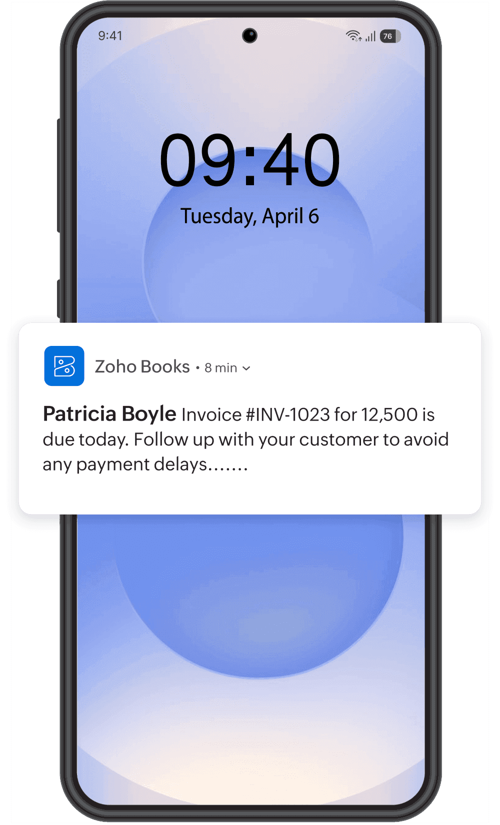 Zoho Books notification