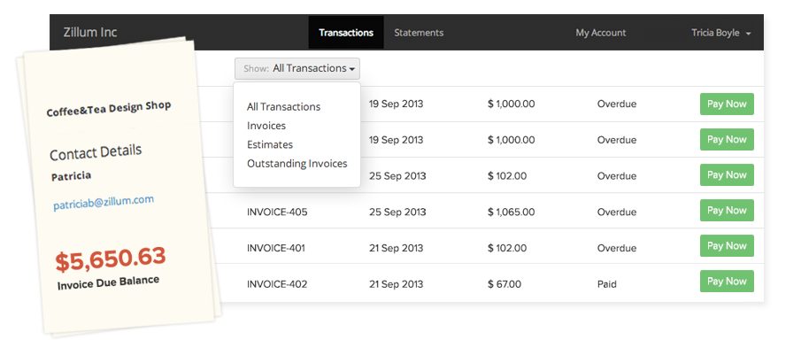 Get paid faster with customer portal