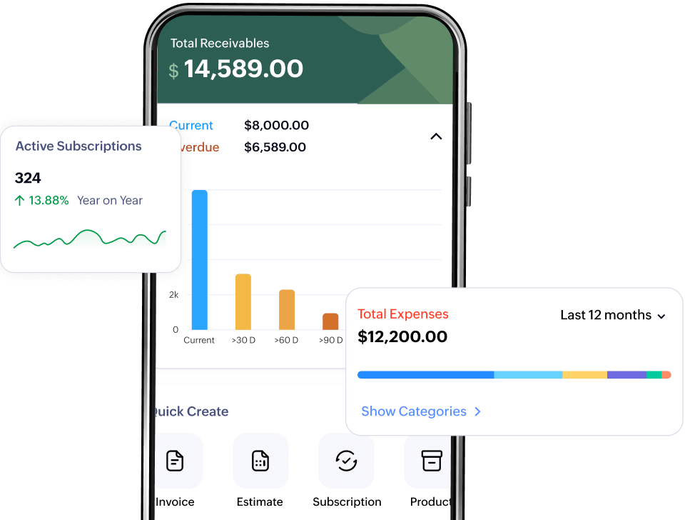 Manage your billing anytime, anywhere using Zoho Billing's mobile apps
