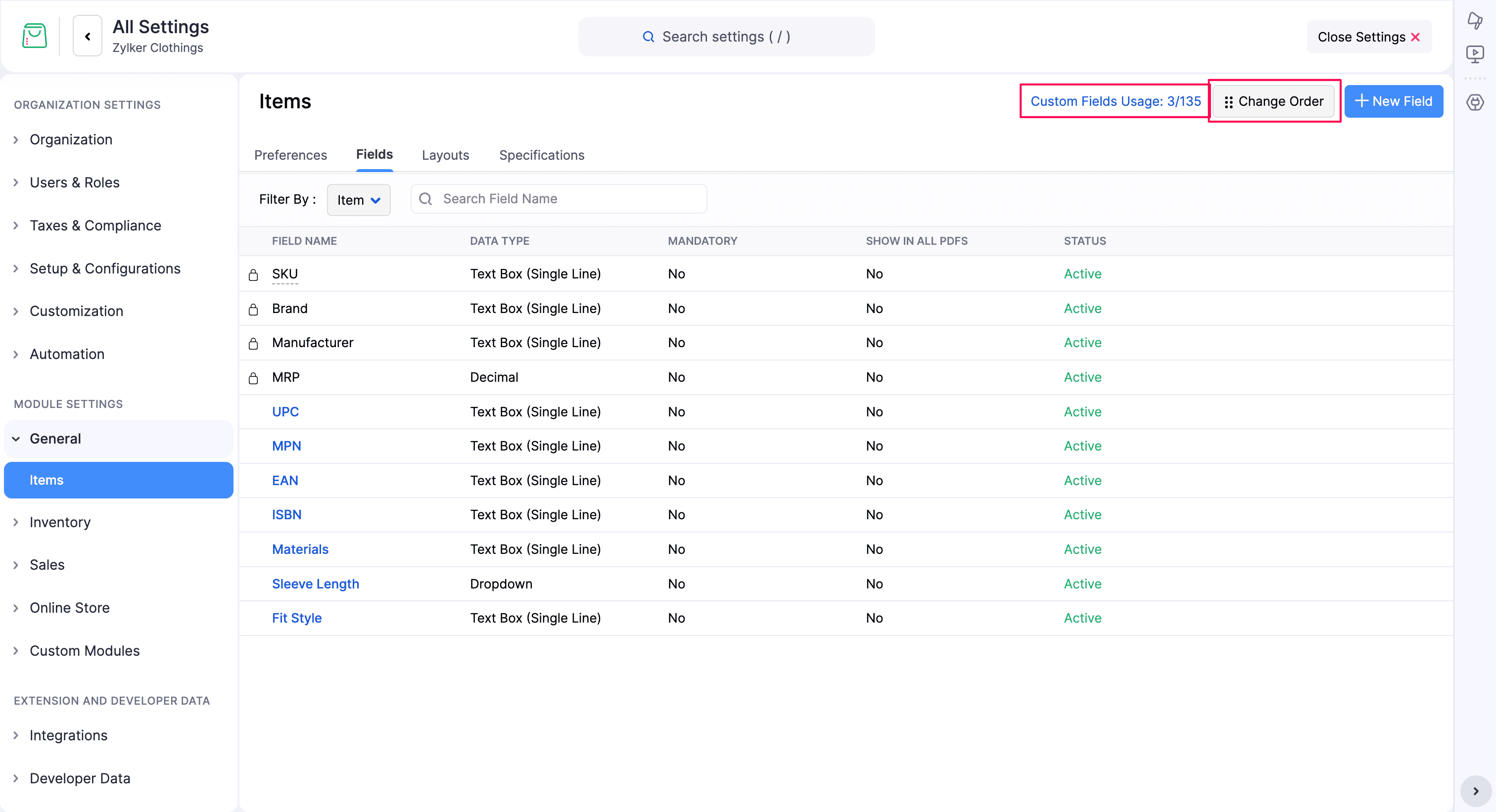Change Order Option