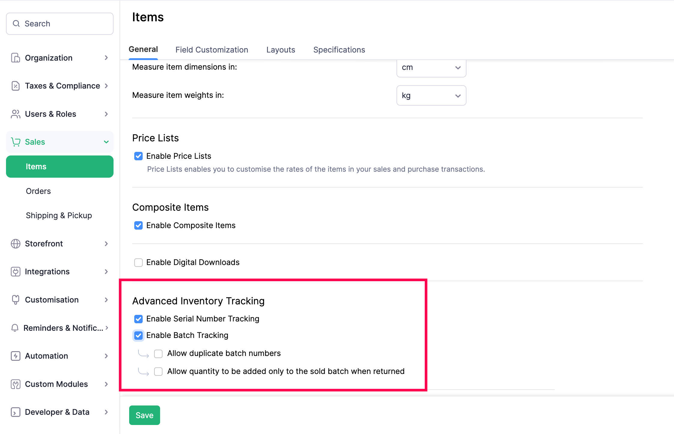 Advanced Inventory Tracking