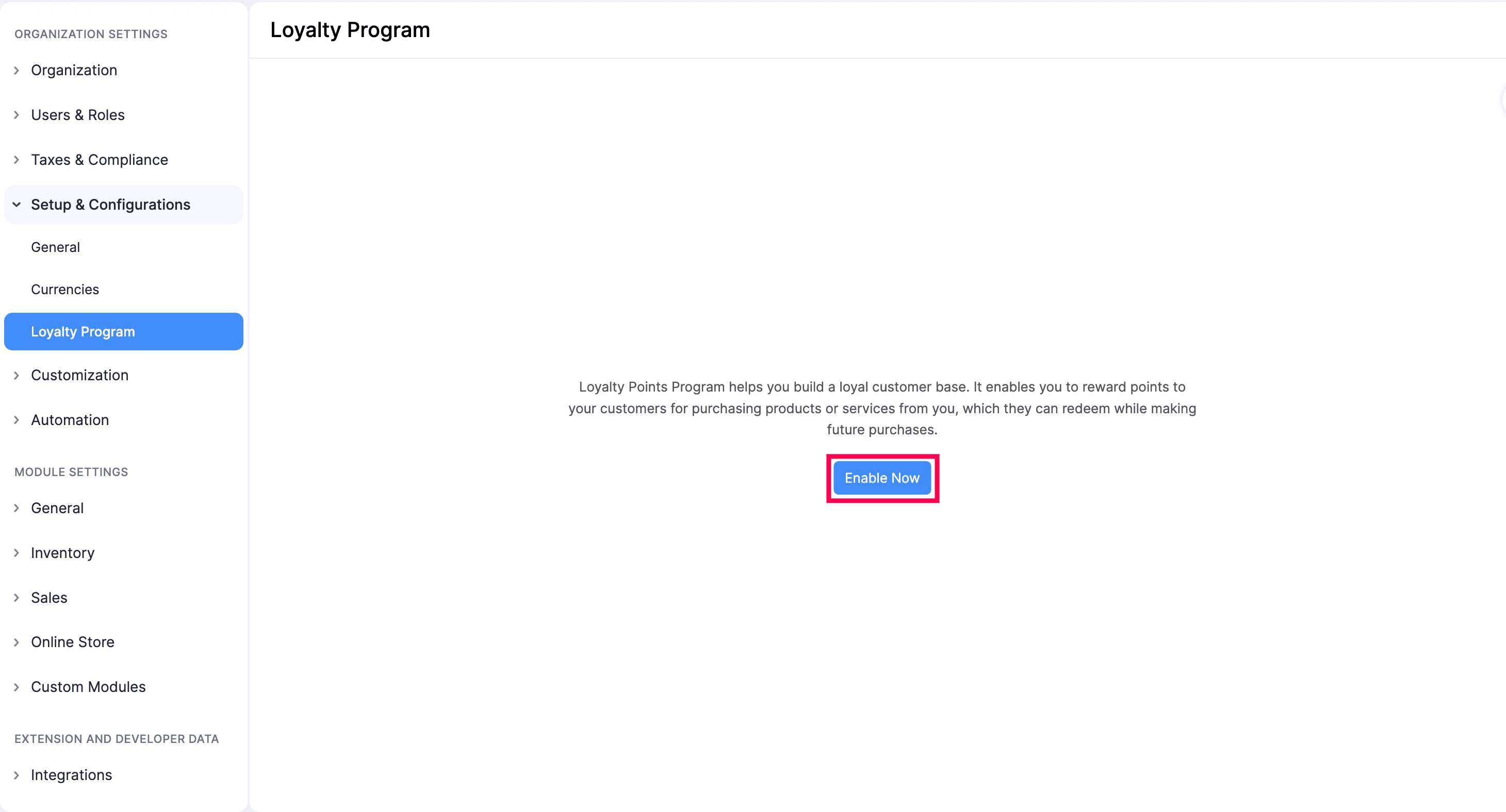 Loyalty Program Preferences tab