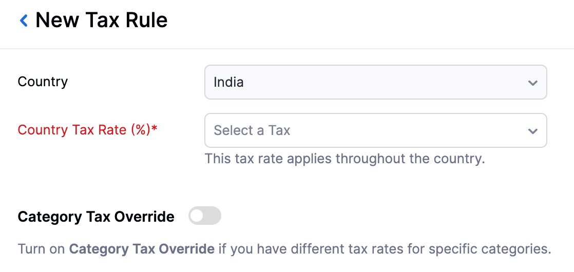 Create Tax Rule