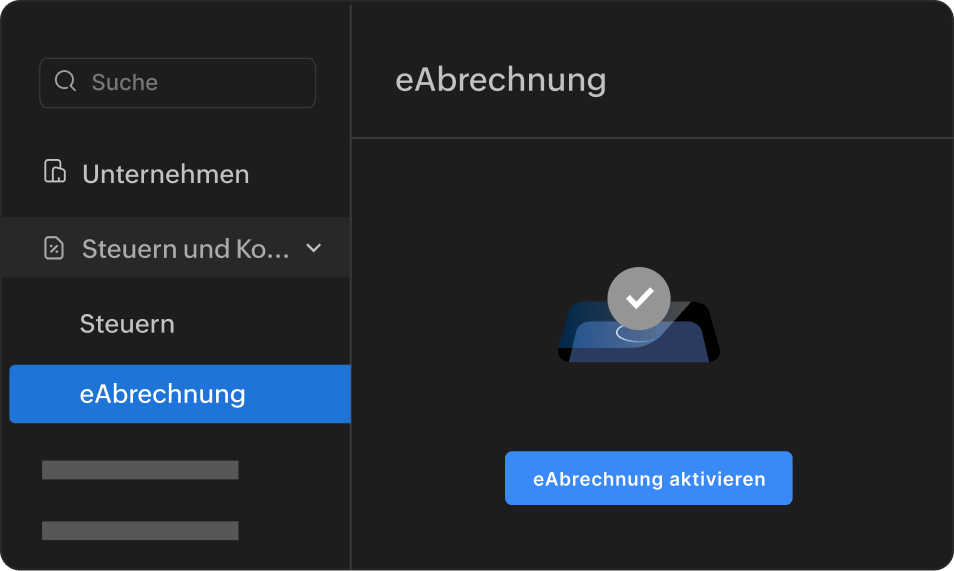 Aktivierung von Rechnungsstellungelektronischer